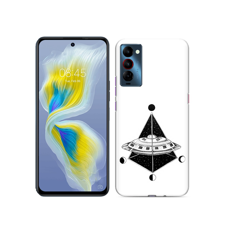 

Чехол MyPads Tocco для Tecno Camon 18 черно белая летающая тарелка, Прозрачный, Tocco