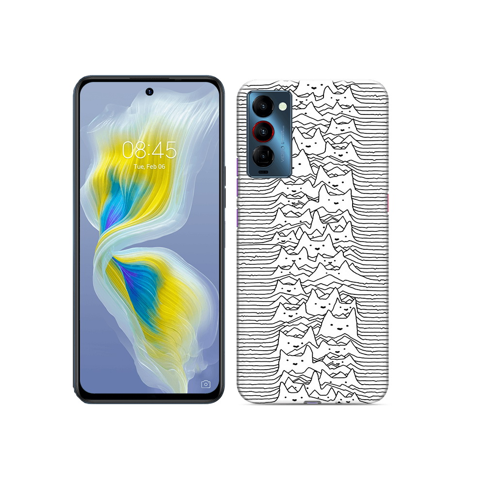 

Чехол MyPads Tocco для Tecno Camon 18 черно белые коты 3D, Прозрачный, Tocco