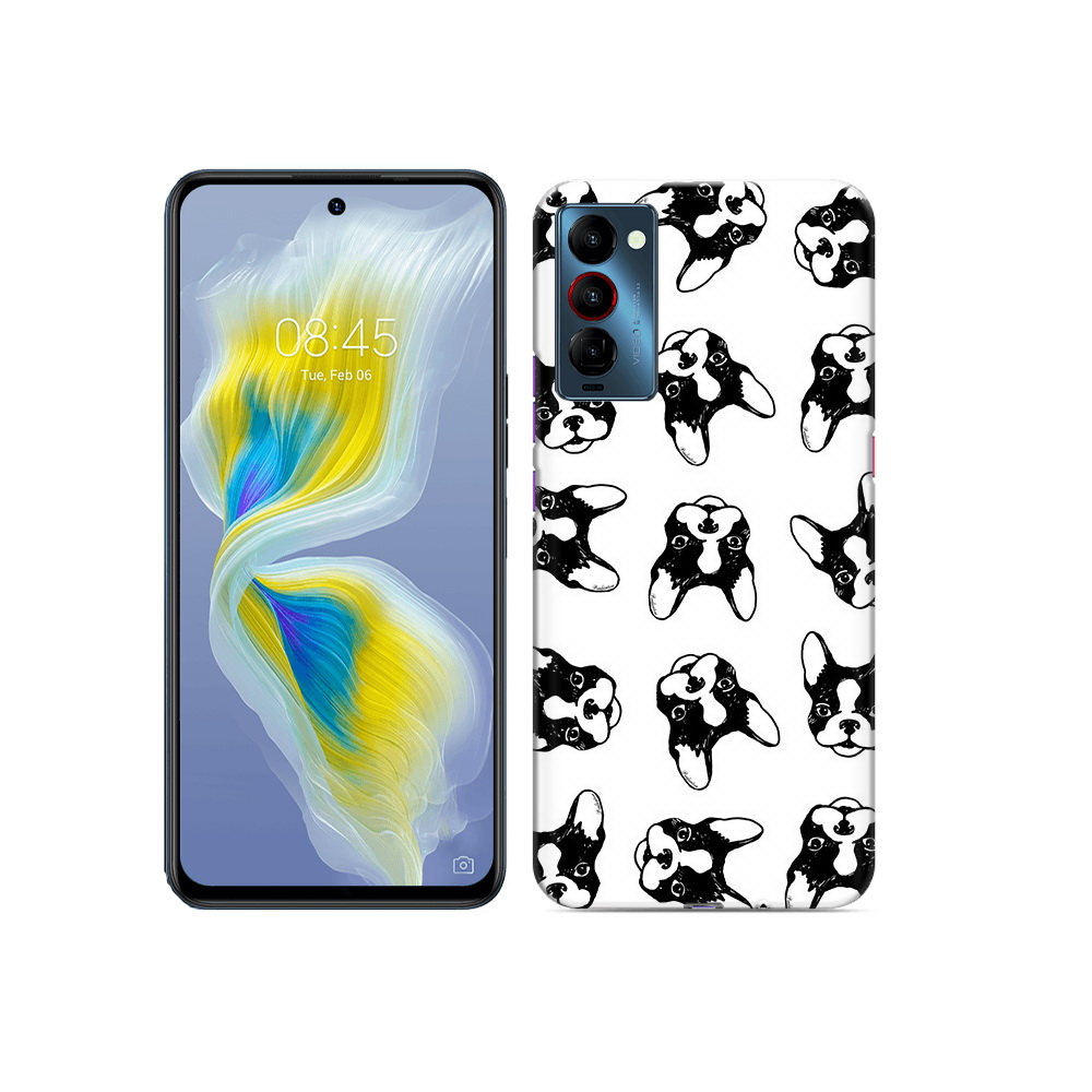 

Чехол MyPads Tocco для Tecno Camon 18 черно белые собачки, Прозрачный, Tocco