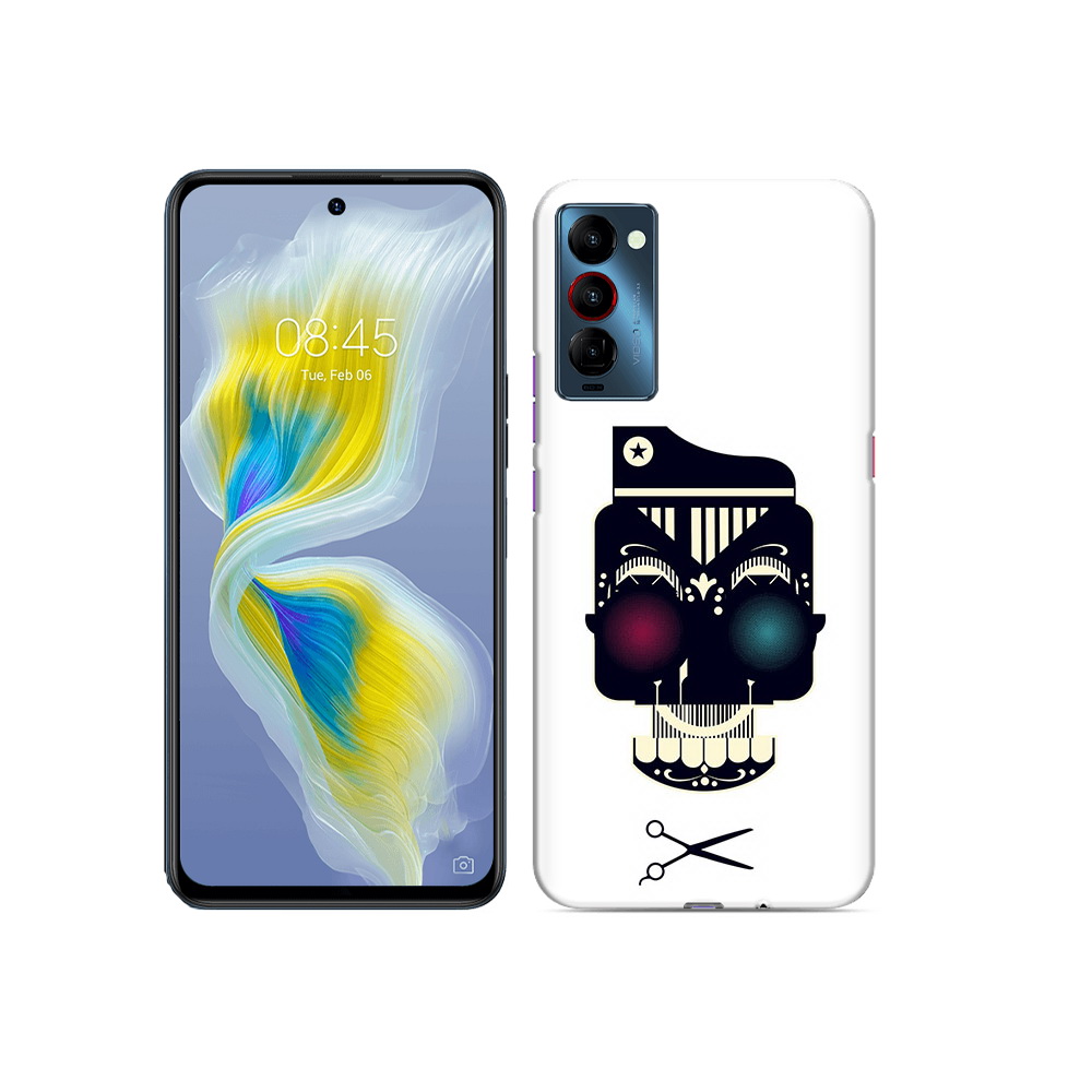 

Чехол MyPads Tocco для Tecno Camon 18 черно белый скелет с яркими глазами, Прозрачный, Tocco