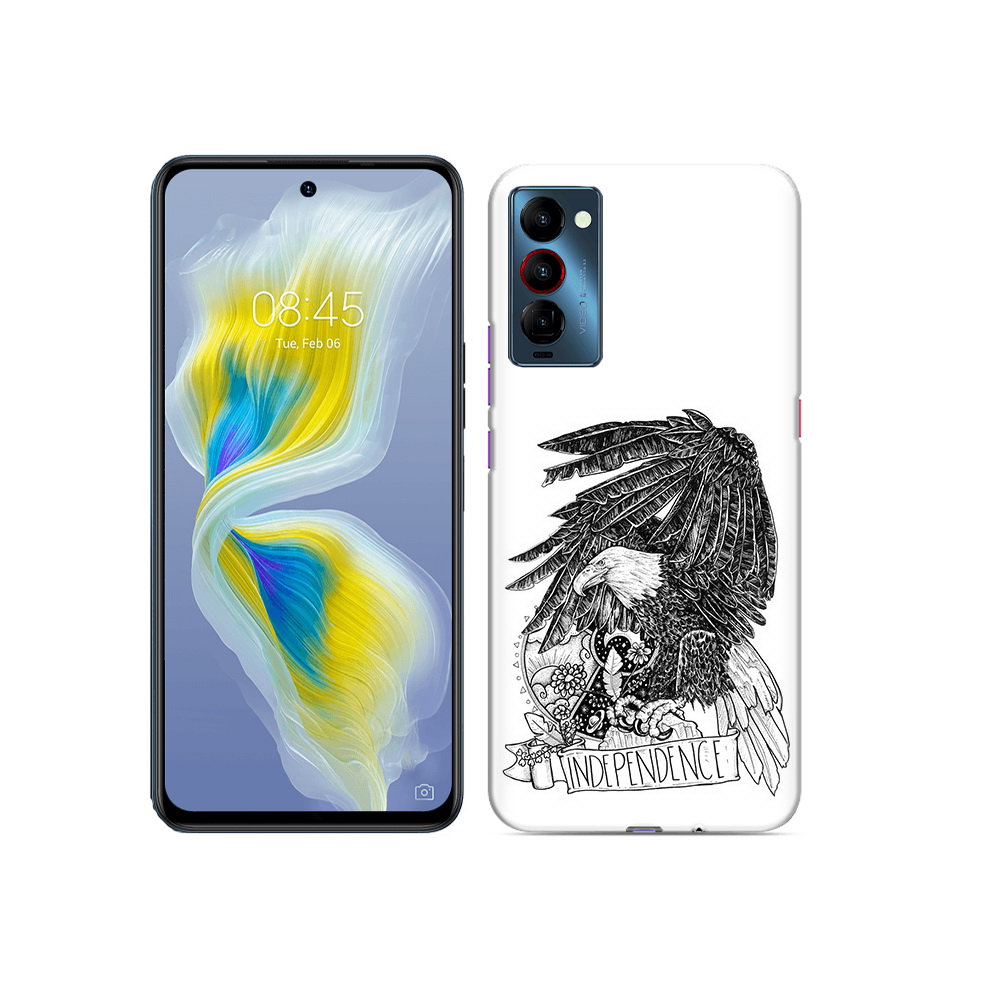 

Чехол MyPads Tocco для Tecno Camon 18 черно белый сокол, Прозрачный, Tocco