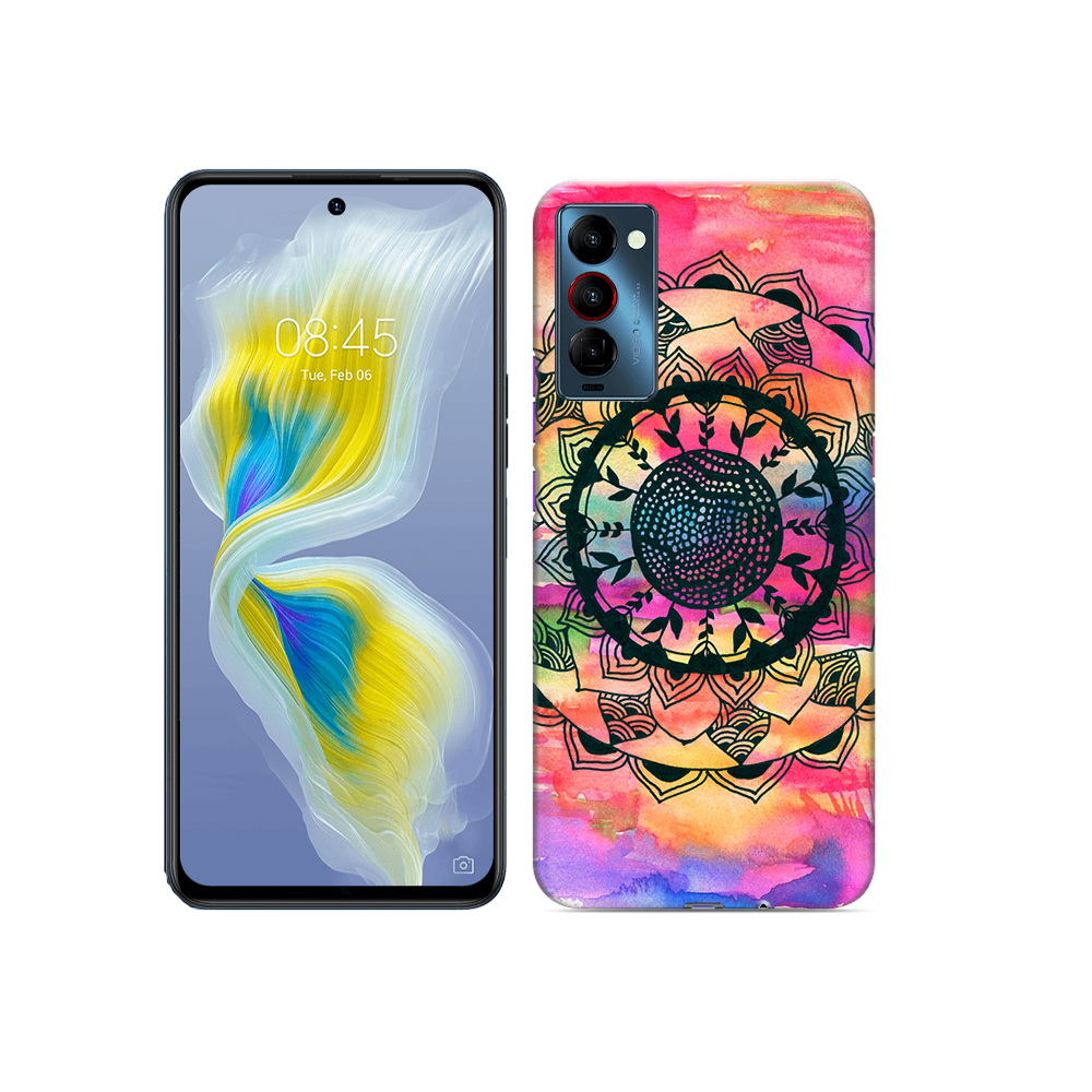 

Чехол MyPads Tocco для Tecno Camon 18 яркая абстракция круглый цветок, Прозрачный, Tocco