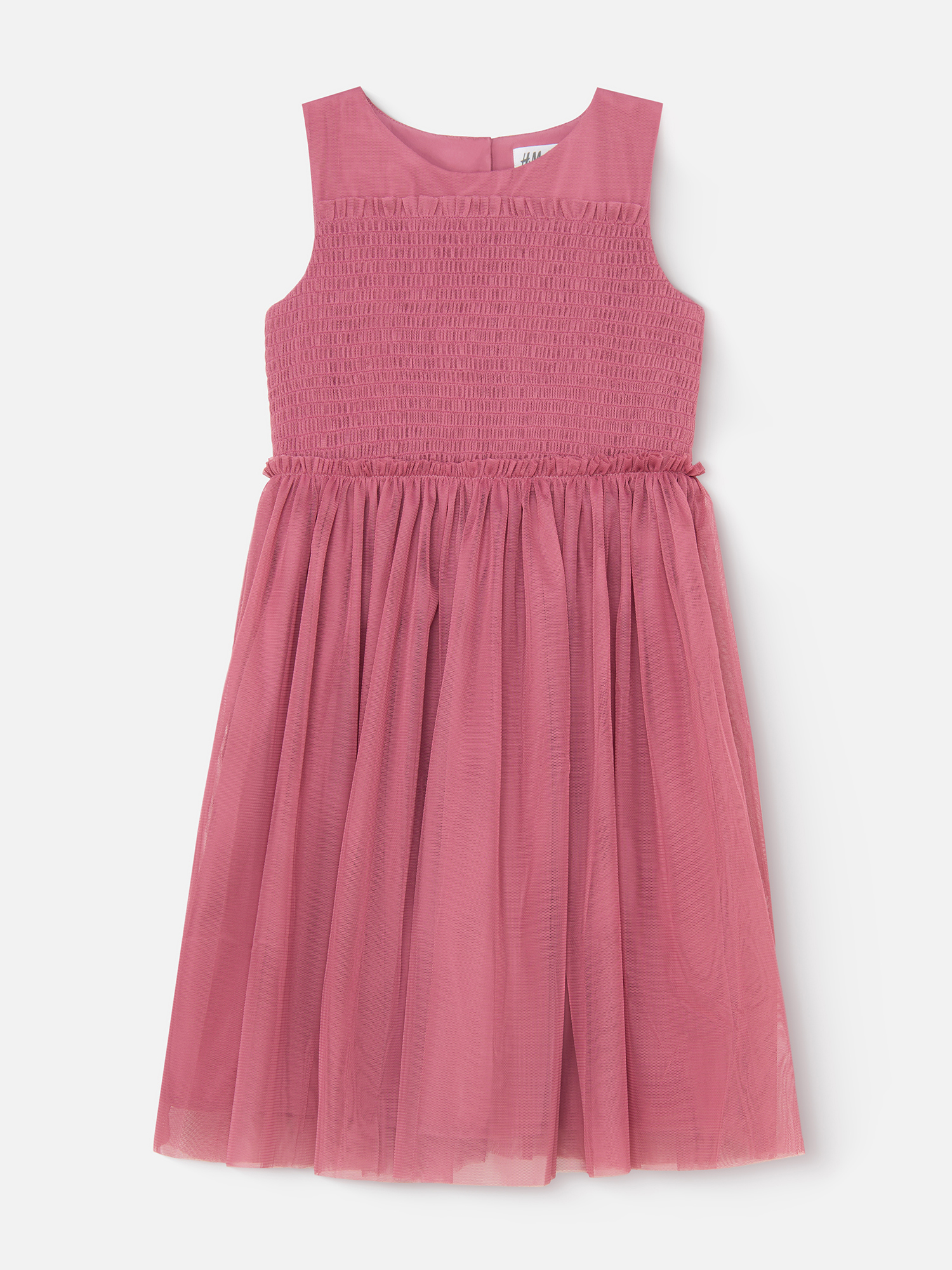 

Платье для девочек H&M 0955595001 розовое 110, Розовый, Smocking-Detail Tulle Dress