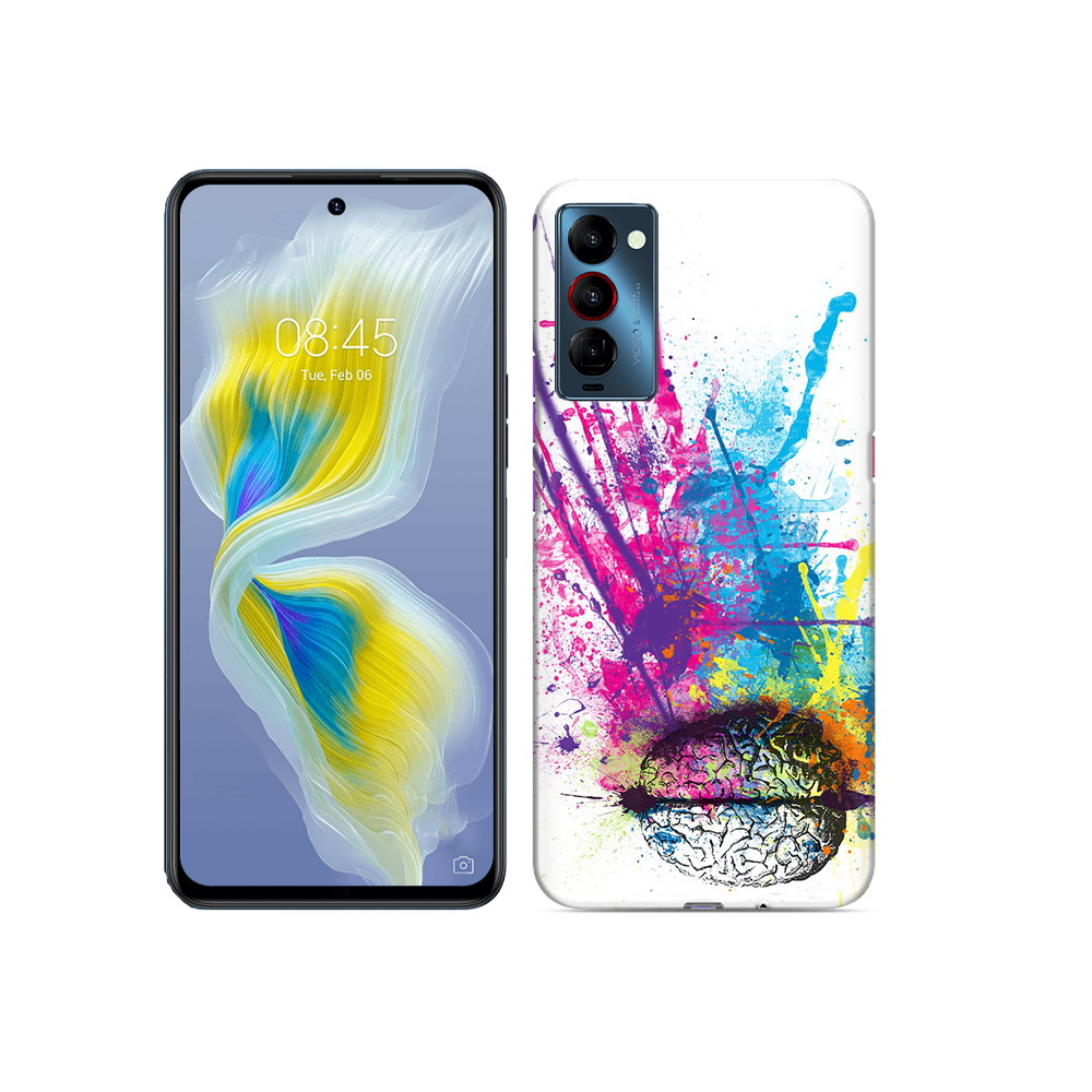 

Чехол MyPads Tocco для Tecno Camon 18 яркий красочный мозг, Прозрачный, Tocco
