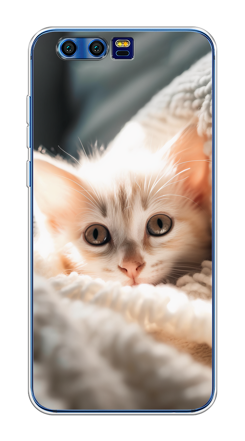 

Чехол на Honor 9 "Белый шкодливый котенок", Серый;белый;бежевый;оранжевый, 62450-1