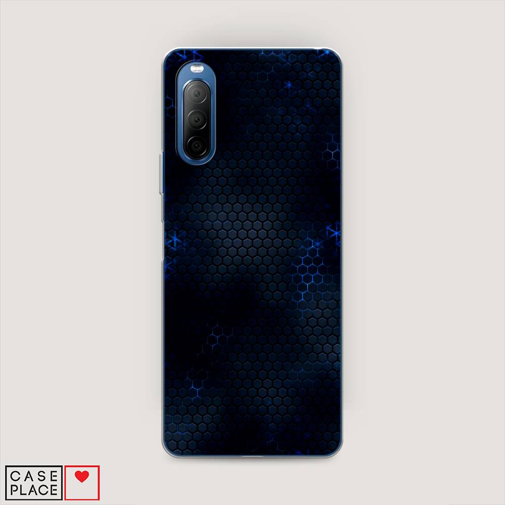 

Силиконовый чехол "Фон соты синие" на Sony Xperia 10 II, 54650-3