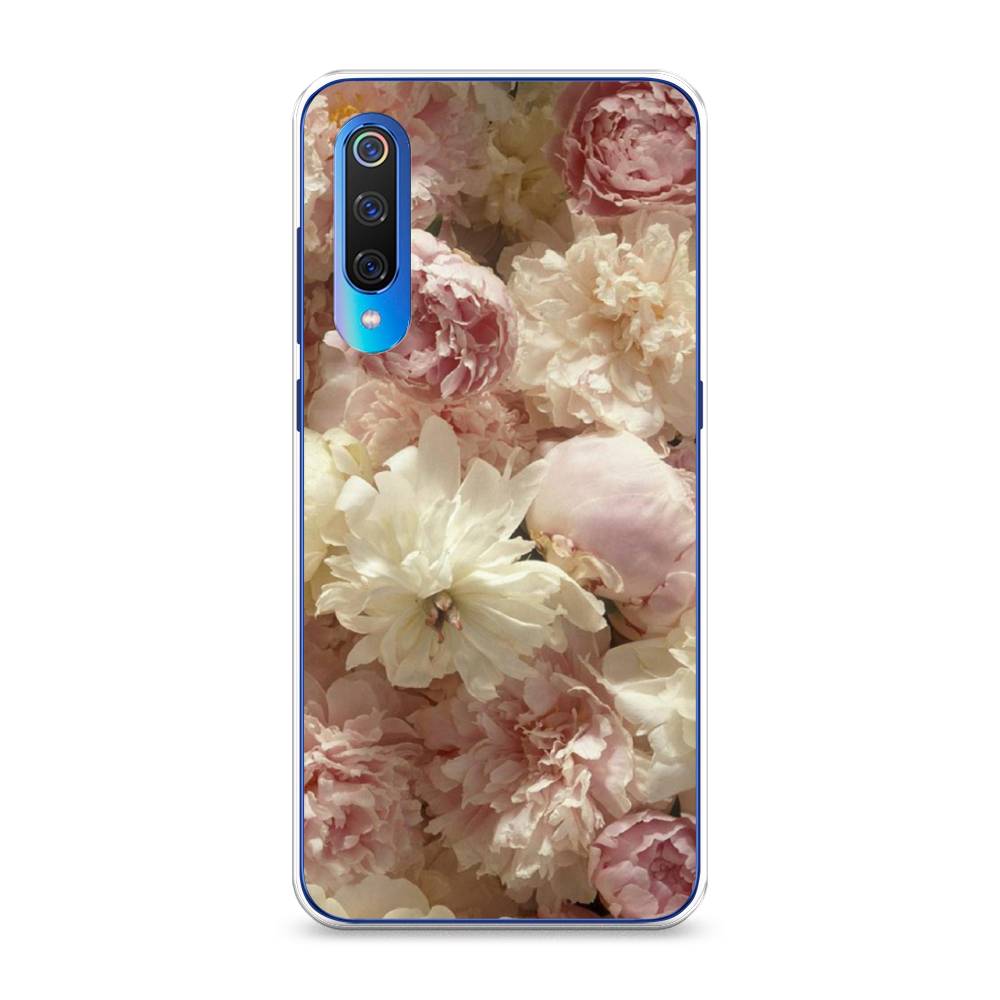 

Чехол Awog на Xiaomi Mi 9 "Пионы светлые", Разноцветный, 34850-8