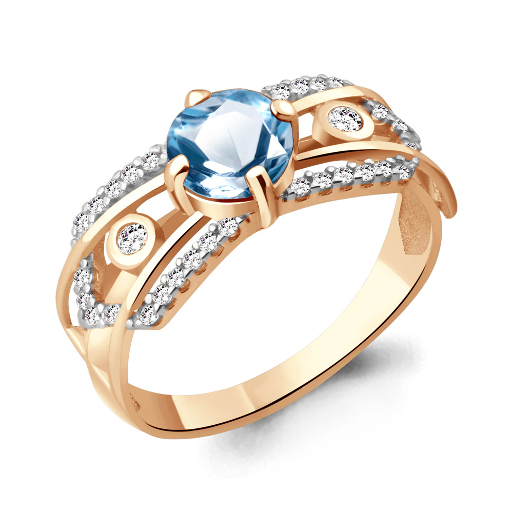 

Кольцо из серебра р.  AQUAMARINE 6557005А_925_з, 6557005А_925_з
