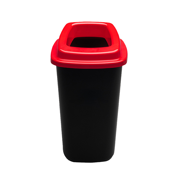фото Ведро для мусора 45 л plafor sort bin чёрный бак с красной крышкой