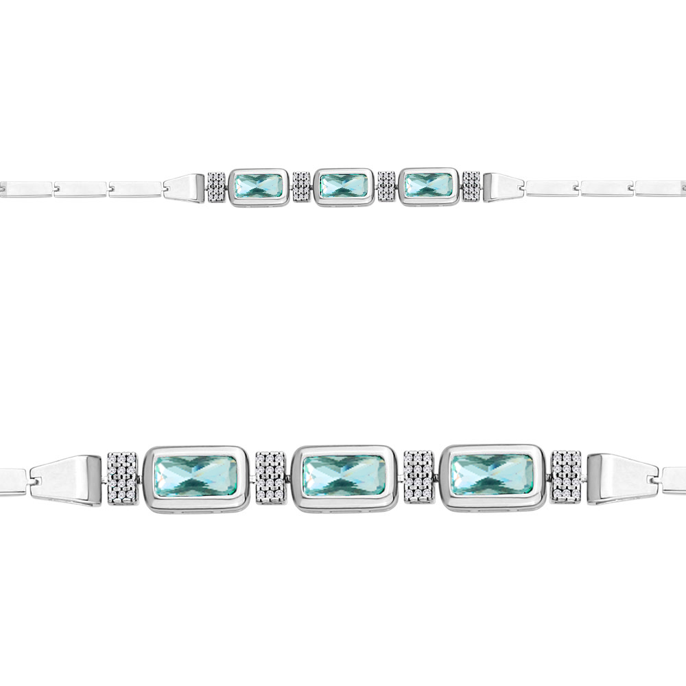 

Браслет из серебра р. 18 AQUAMARINE 7443488А_925_р, 7443488А_925_р
