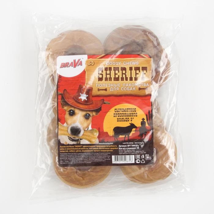 

Лакомство для собак BraVa Sheriff прессованое кольцо 3 7,5см, 10 по 40-45 г