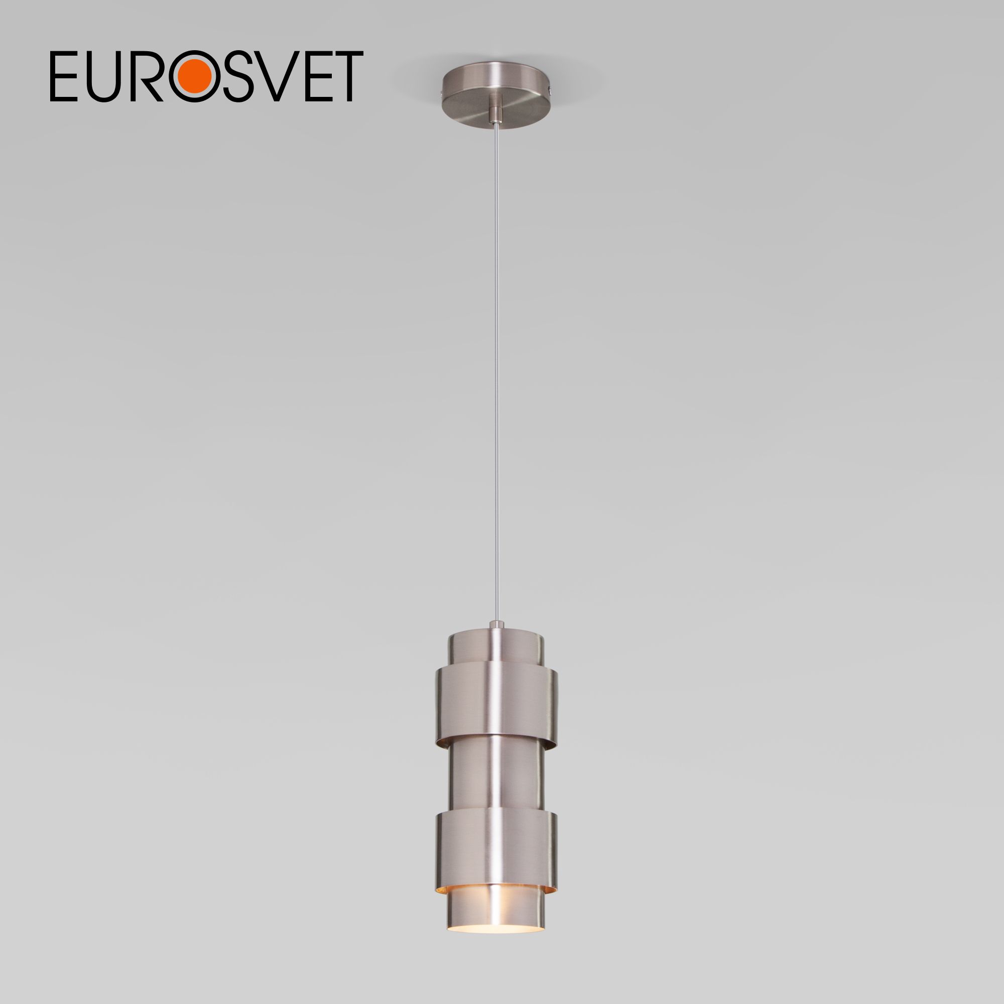 

Подвесной светильник Eurosvet Mark 50235/1 никель с плафоном из металла GU10