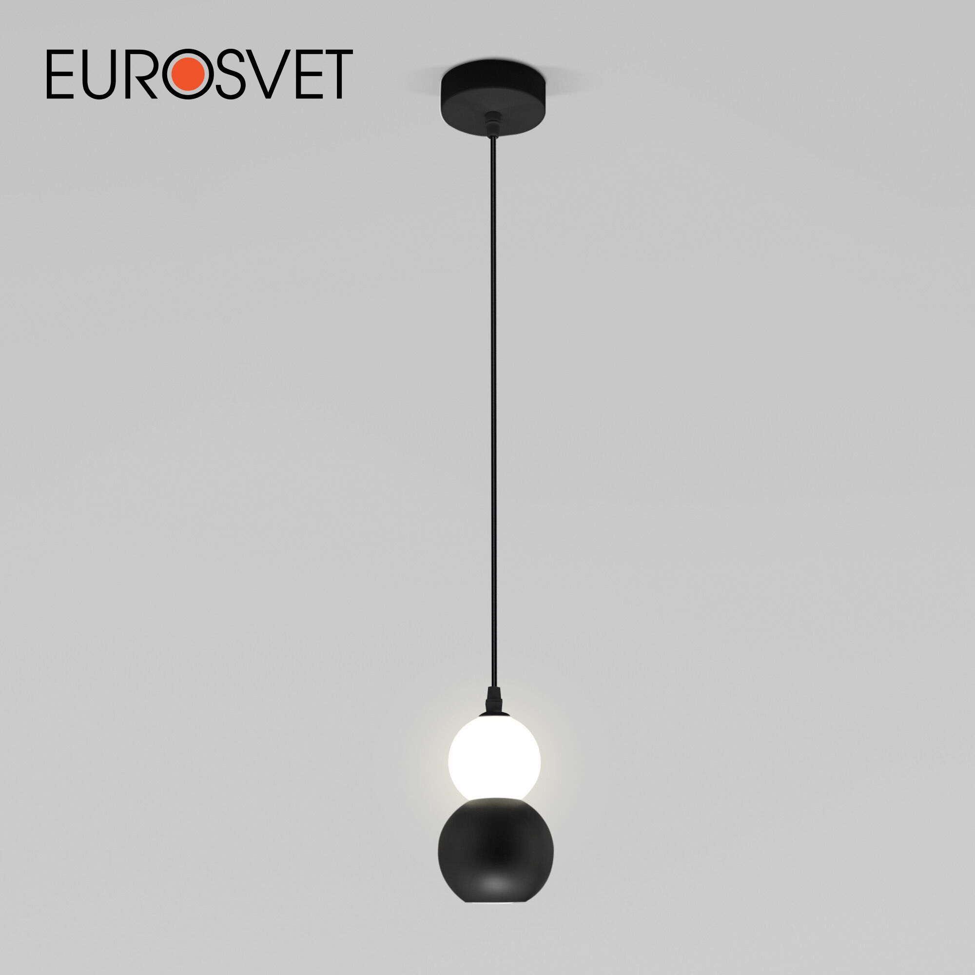 

Подвесной светильник Eurosvet Polar 50250/1 LED черный белый плафон из металла GU10