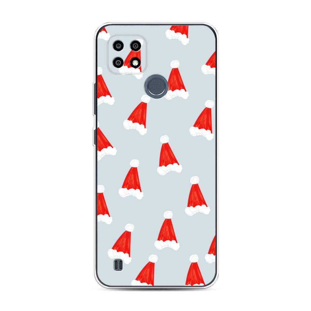 

Чехол на Oppo Realme C21Y "Новогодние шапочки", Белый;красный;серый, 256850-5
