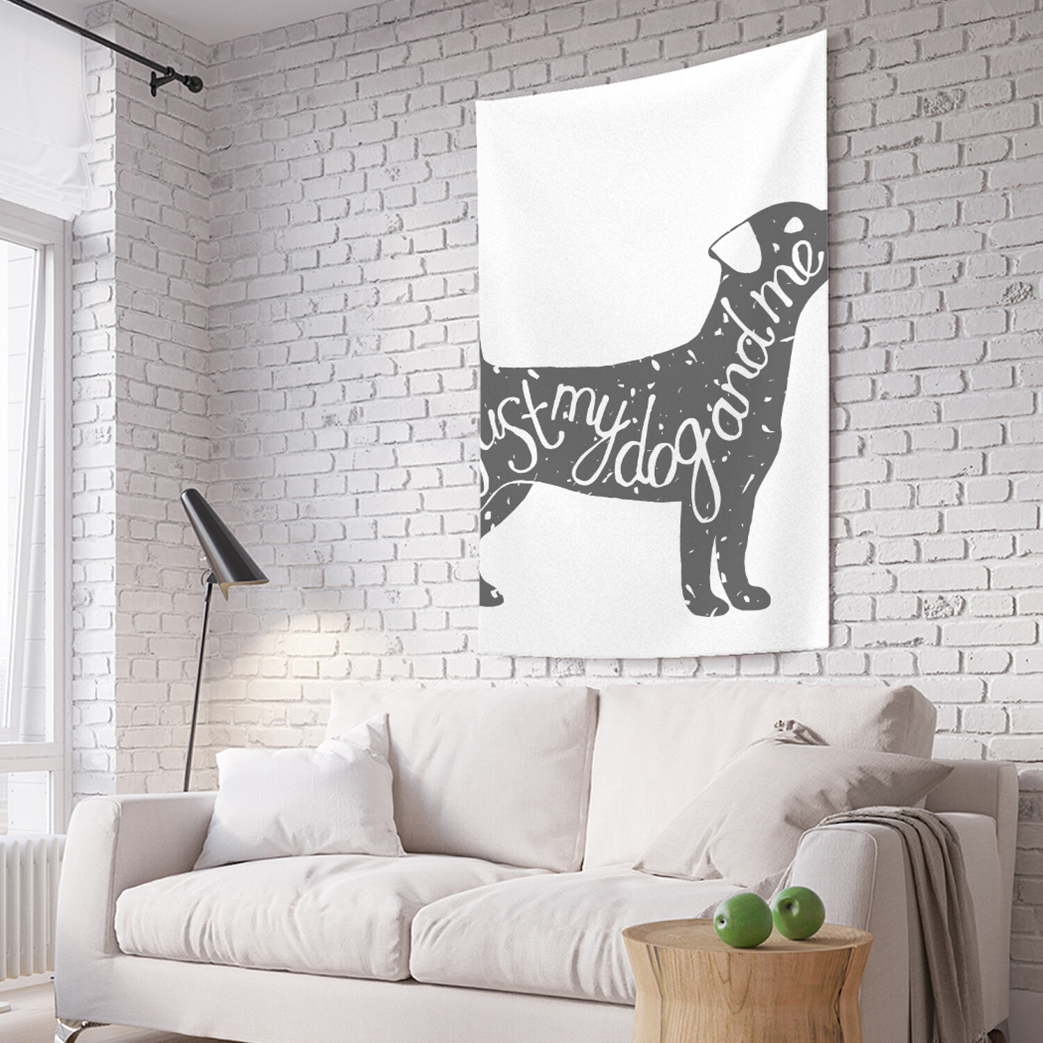 фото Вертикальное фотопанно на стену joyarty "мой пес и я", 150x200 см