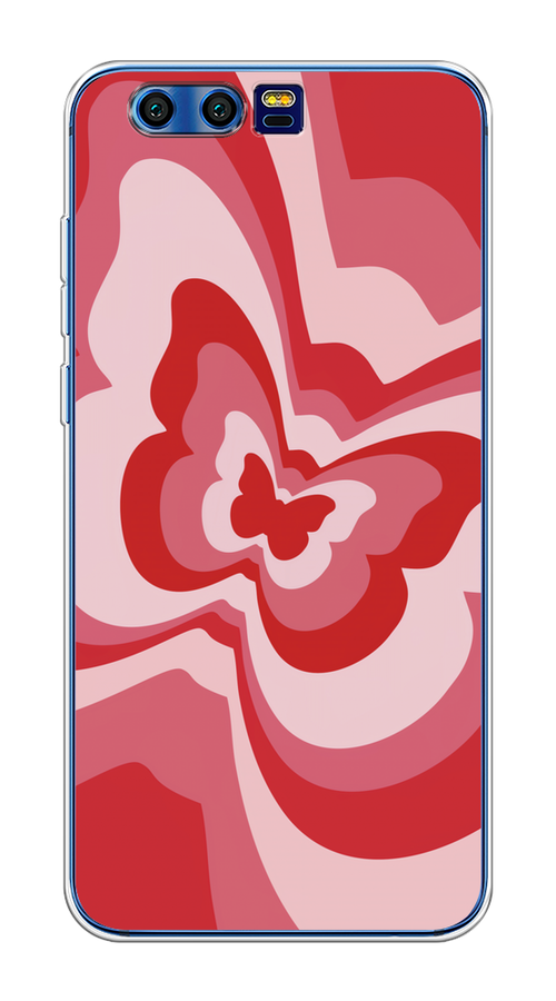 

Чехол на Honor 9 "Бабочка в стиле хиппи", Красный;розовый, 62450-1