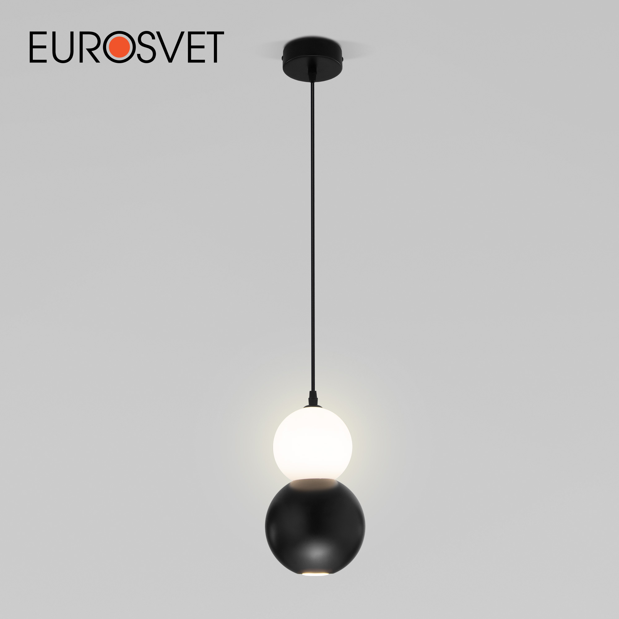 Подвесной светильник Eurosvet Polar 50251/1 LED черный белый плафон из металла GU10