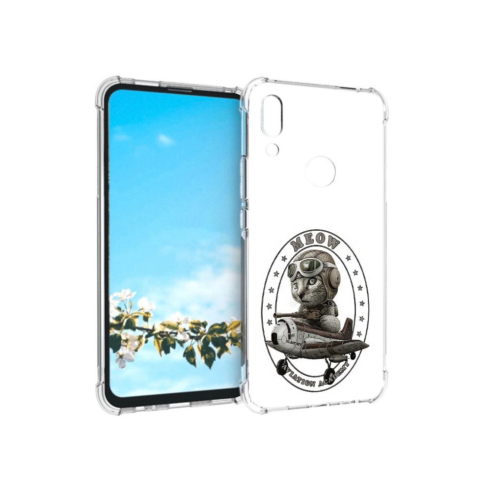 

Чехол MyPads Tocco для Huawei P Smart Z кот в самолете, Прозрачный, Tocco