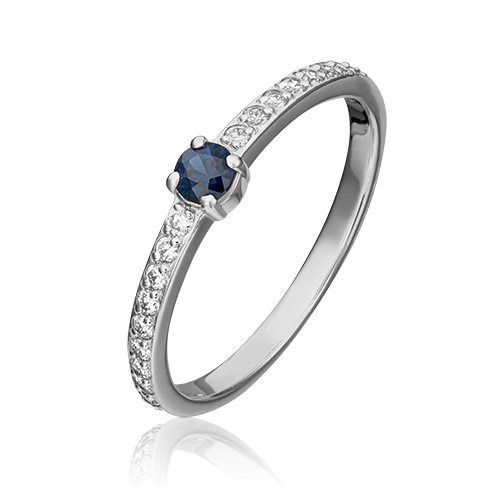 

Кольцо из золота р.  PLATINA jewelry 01-0639-00-105-1120-30, бриллиант\сапфир, 01-0639-00-105-1120-30