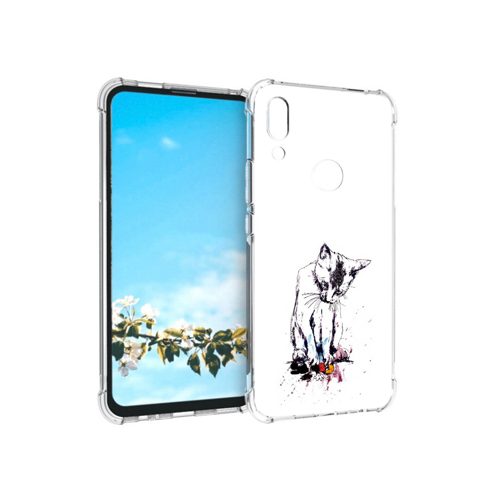 

Чехол MyPads Tocco для Huawei P Smart Z кот и микки, Прозрачный, Tocco