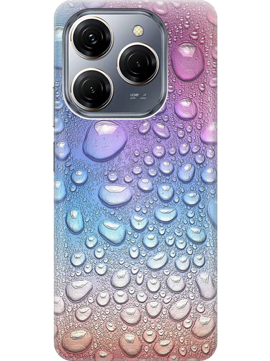 

Силиконовый чехол на Tecno Spark 20 Pro с рисунком "Множество капель", Синий;фиолетовый, 20011919