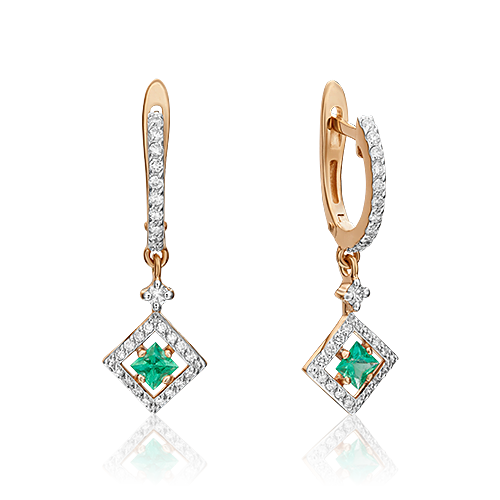 

Серьги из красного золота с изумрудом/бриллиантом PLATINA jewelry 02-0842-00-106-1110-30, 02-0842-00-106-1110-30