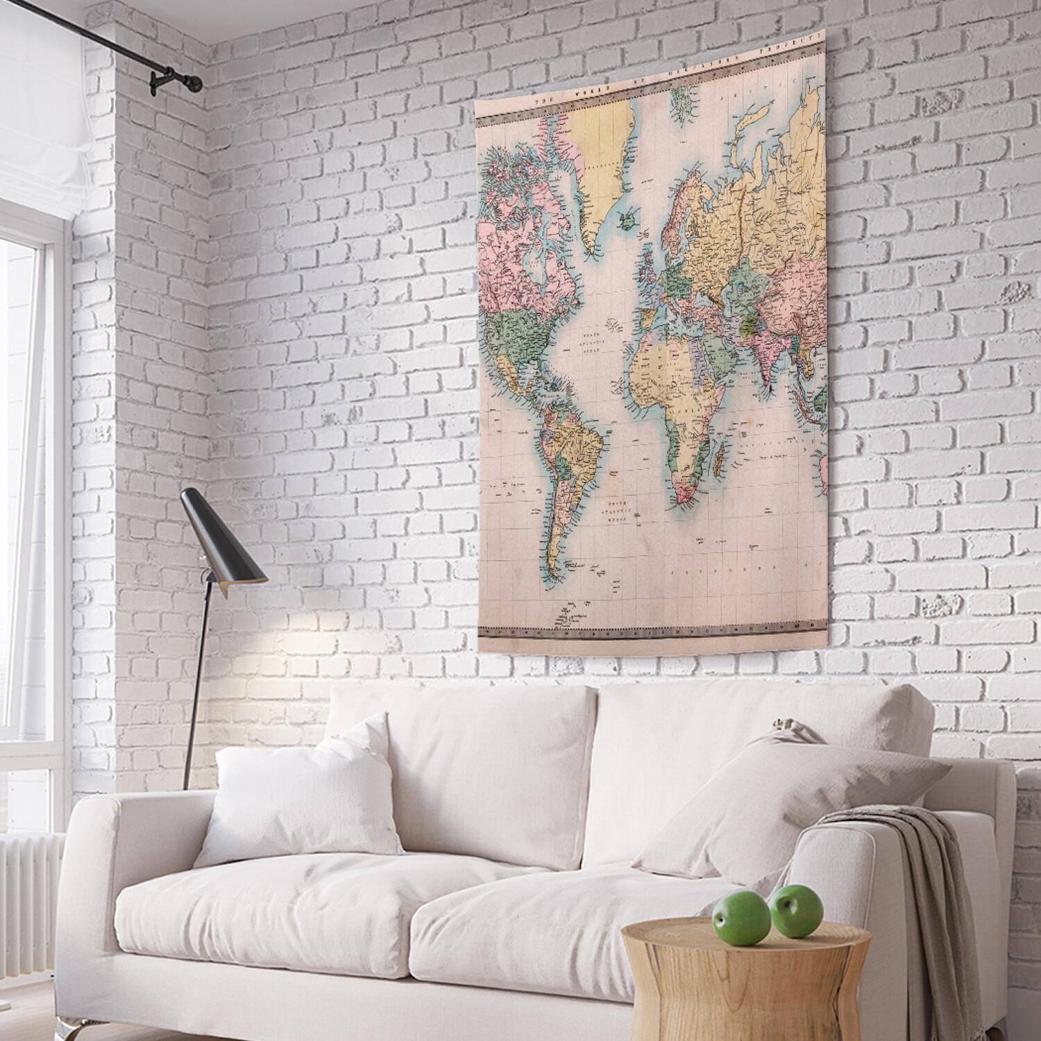 

Вертикальное фотопанно на стену JoyArty Карта мира 150x200 см, Карта мира