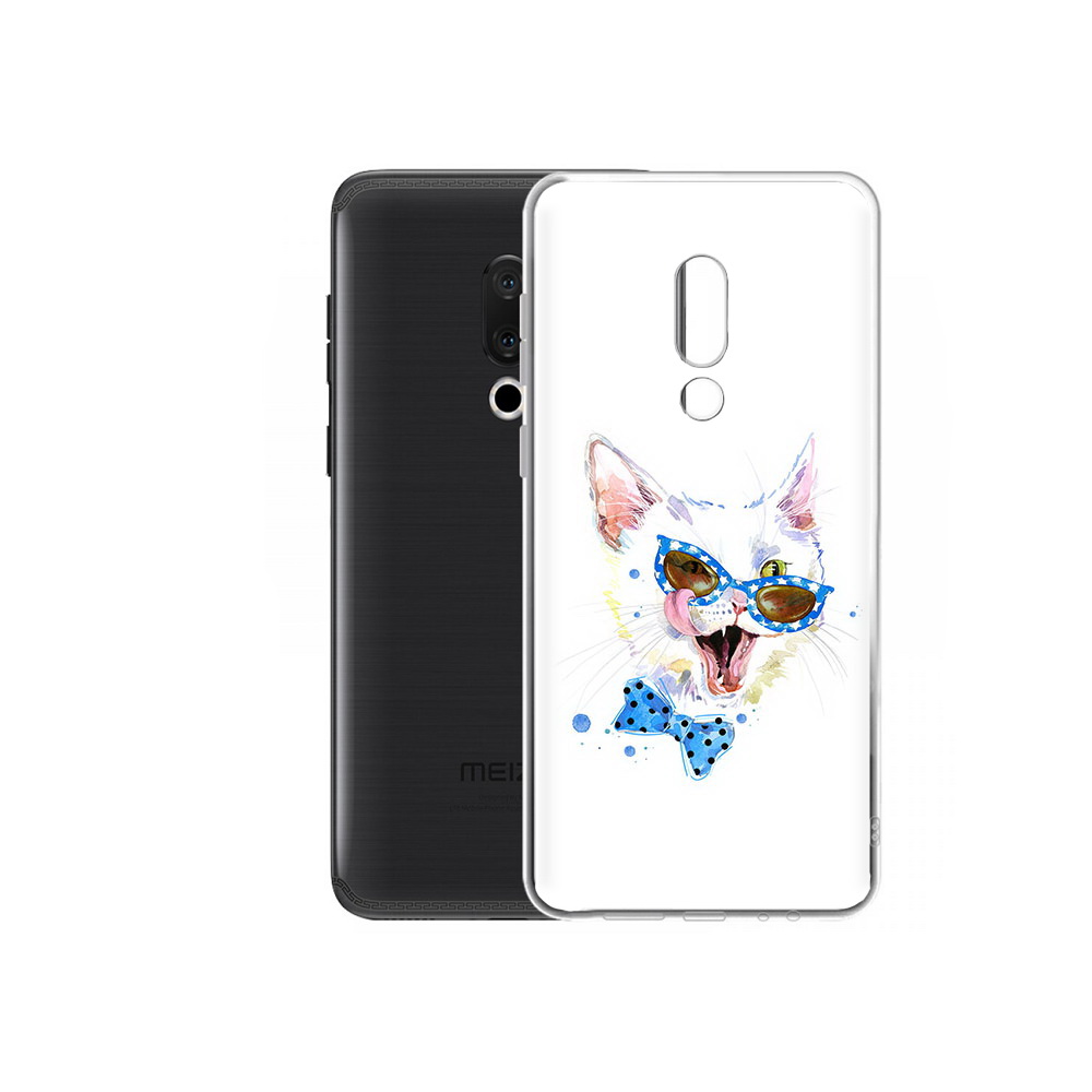 

Чехол MyPads Tocco для Meizu M15 Plus белый кот, Прозрачный, Tocco