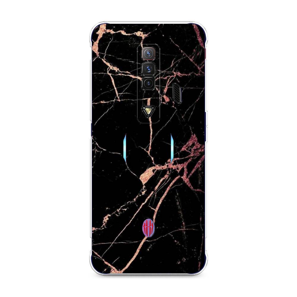 фото Силиконовый чехол "мрамор розовое золото" на zte nubia red magic 7 awog