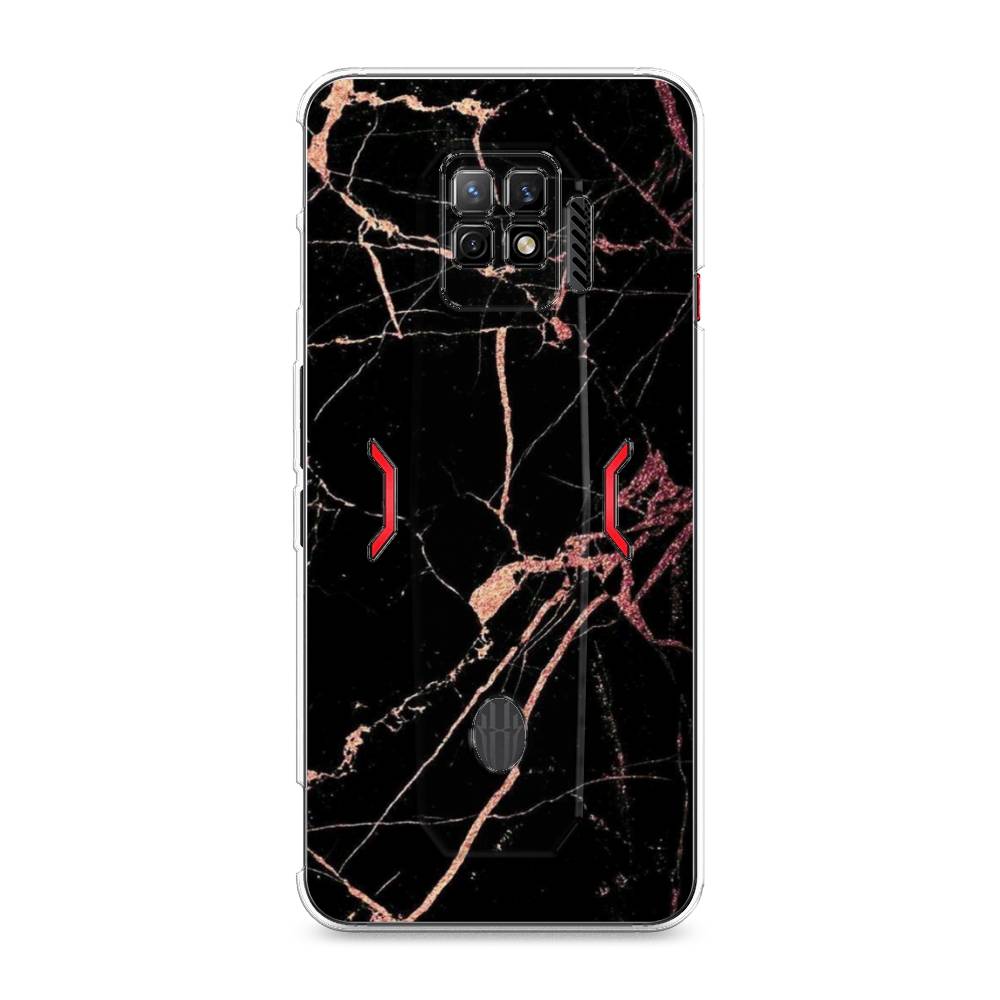 фото Силиконовый чехол "мрамор розовое золото" на zte nubia red magic 7 pro awog