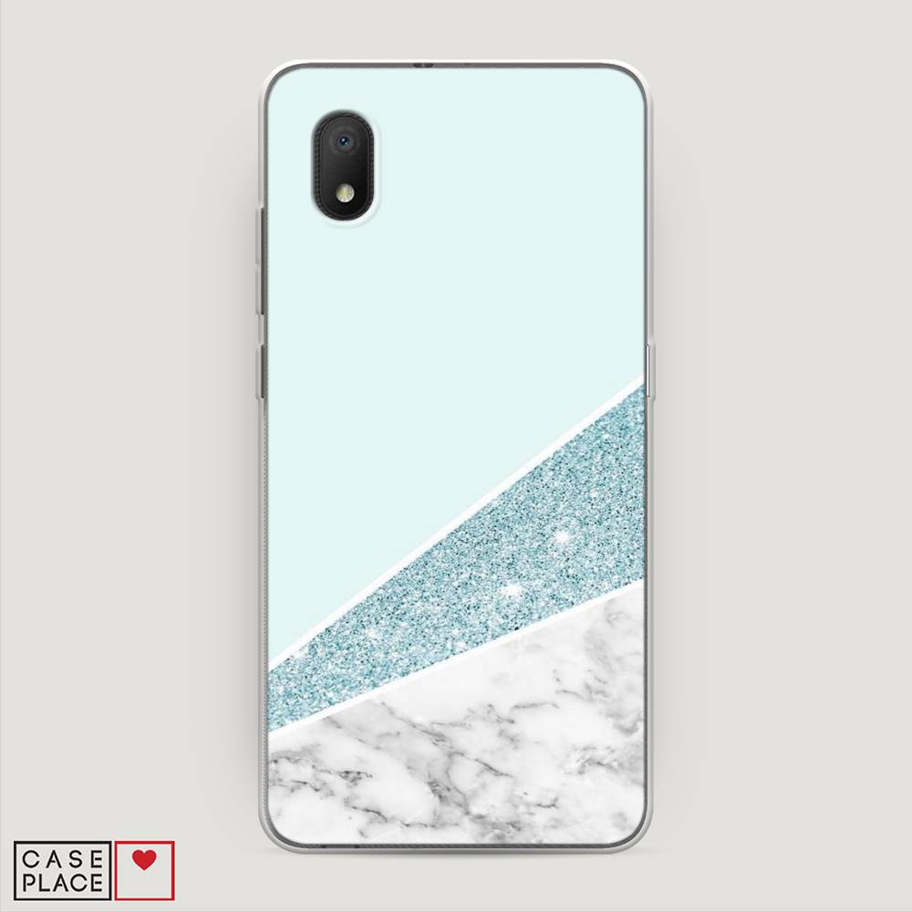 

Чехол Awog на Alcatel 1B (2020) 5002D Мрамор с голубыми блестками", 171150-3