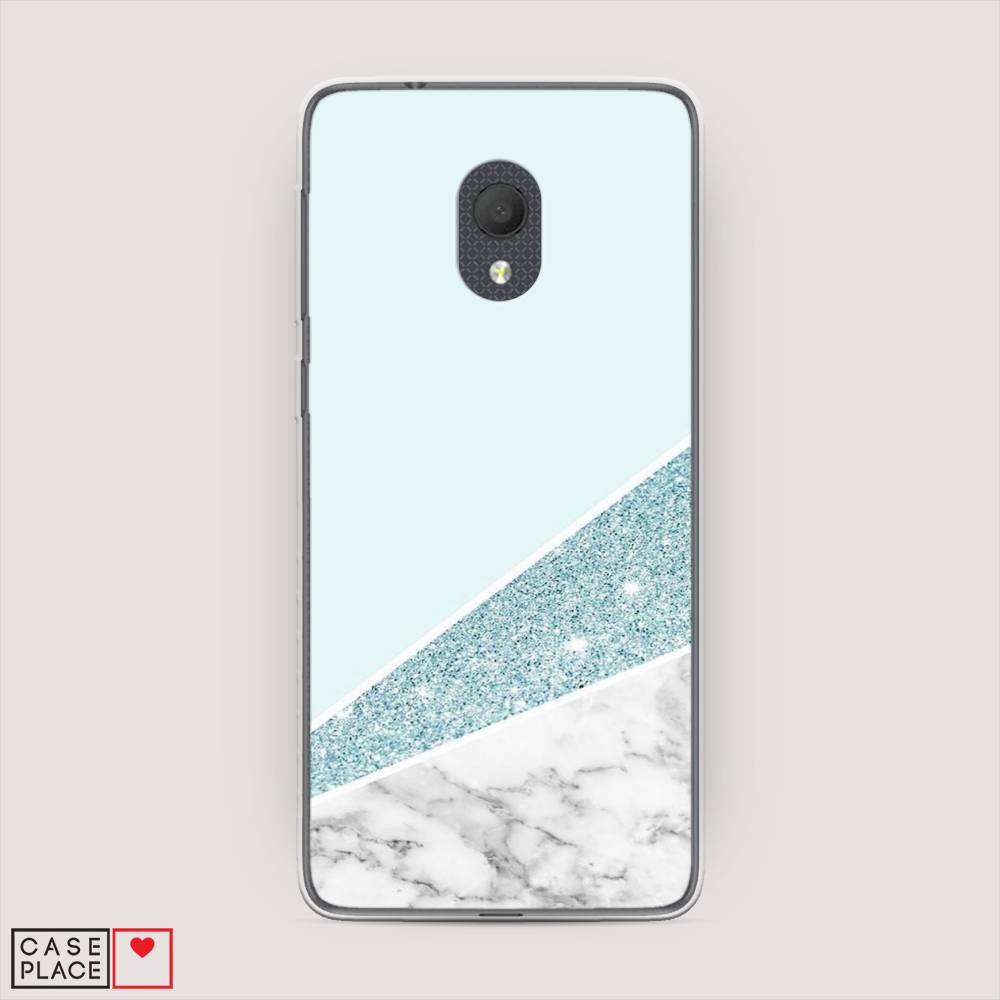 

Чехол Awog на Alcatel 1C 5003D (2019) Мрамор с голубыми блестками", 170650-3