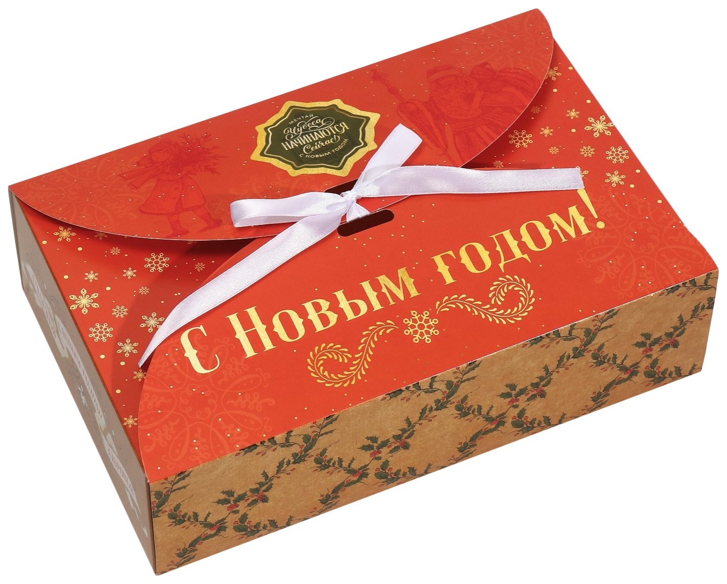 

Коробка сборная Новогодняя почта, 28 х 18 х 8 см, Коричневый;красный