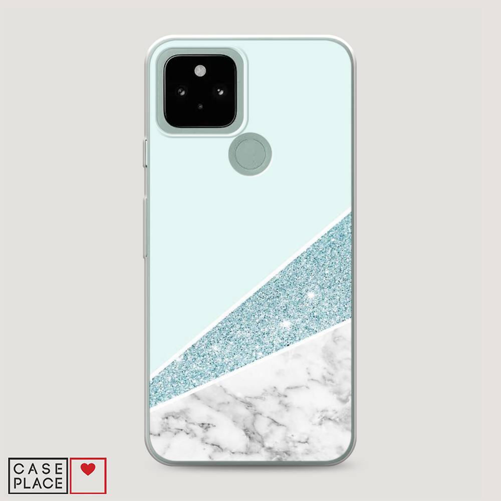

Чехол Awog на Google Pixel 5 "Мрамор с голубыми блестками", Разноцветный, 270750-3