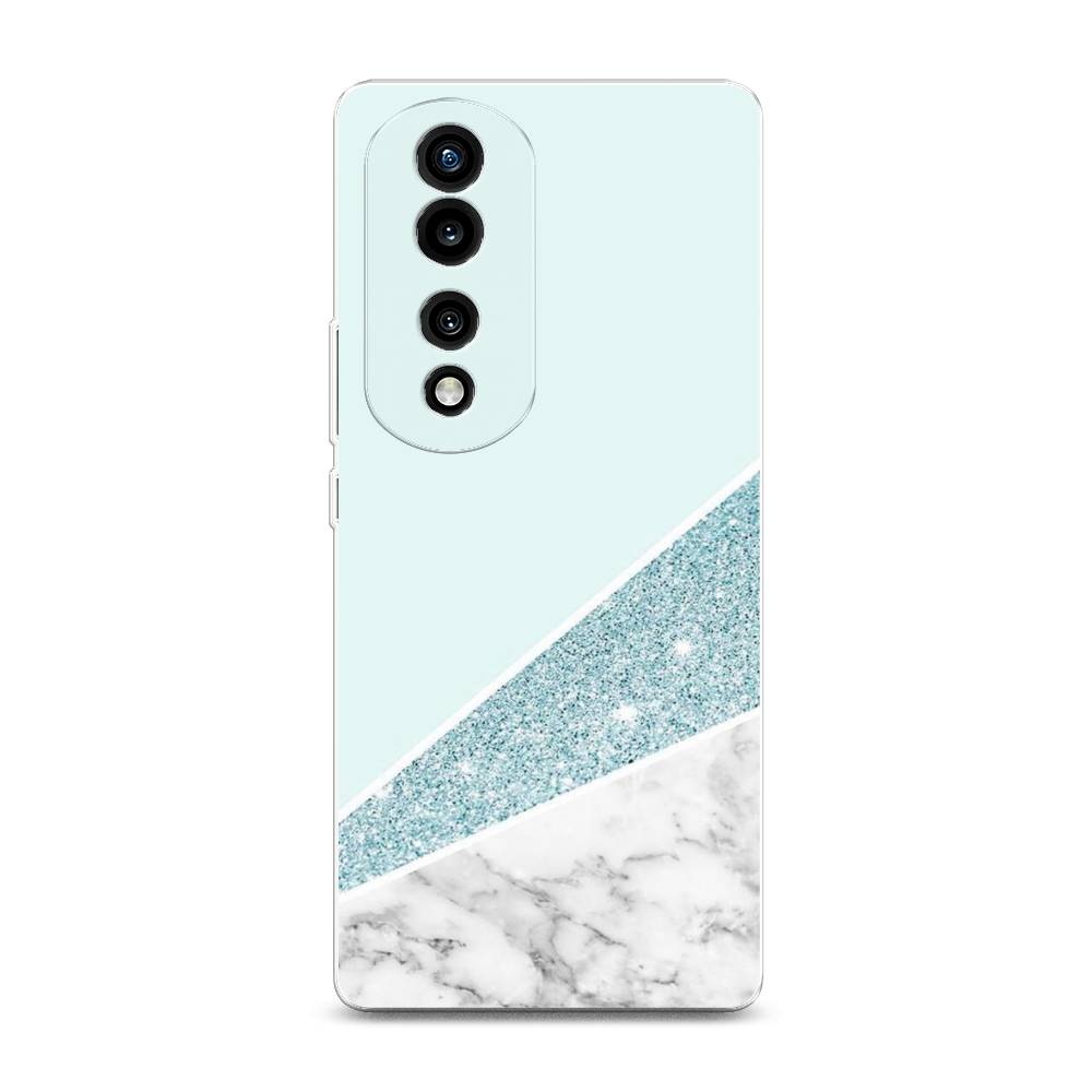 

Силиконовый чехол "Мрамор с голубыми блестками" на Honor 70 Pro, 6108350-3