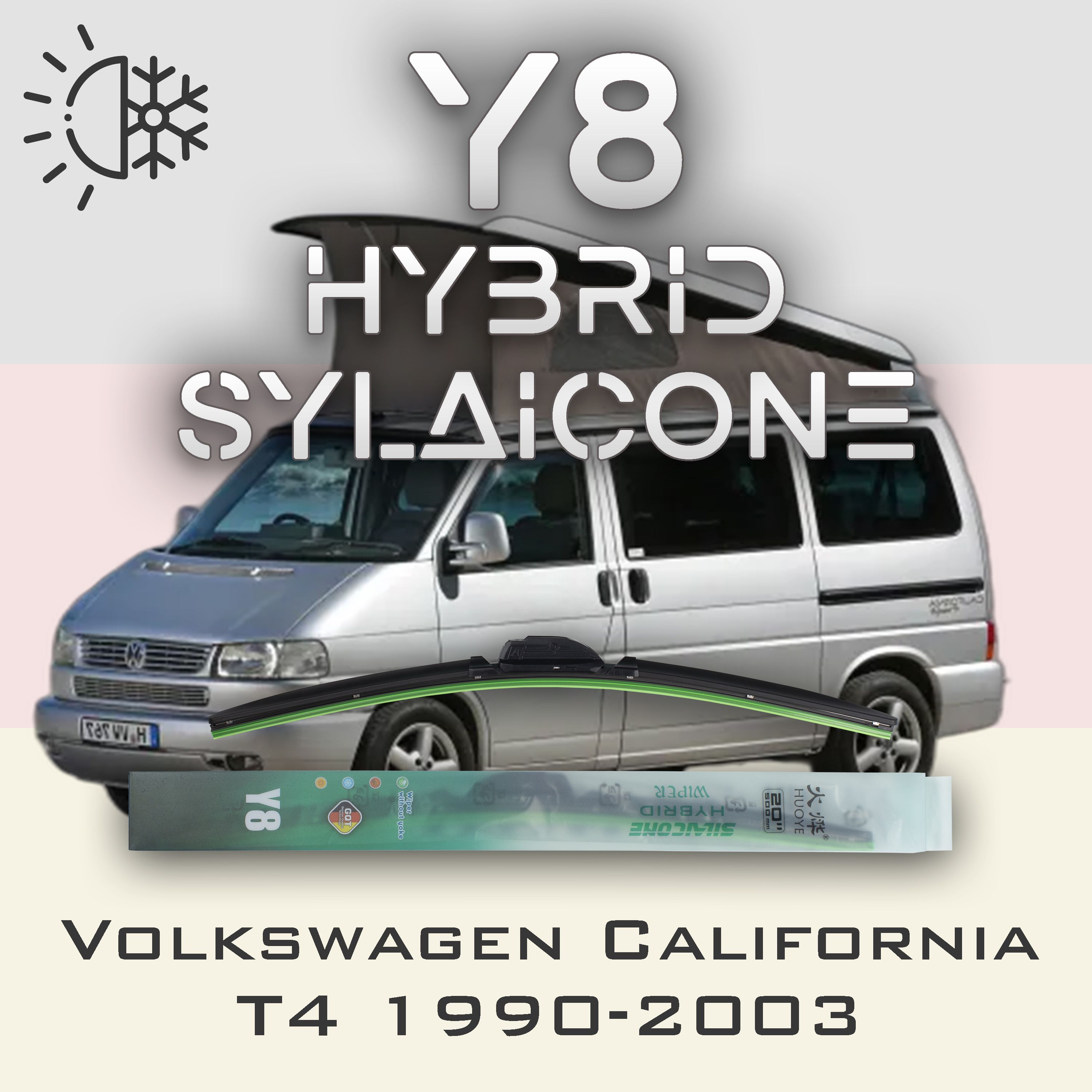 

Комплект щеток стеклоочистителя HUOYE Y8-Volkswagen California T4 1990-2003, Y8