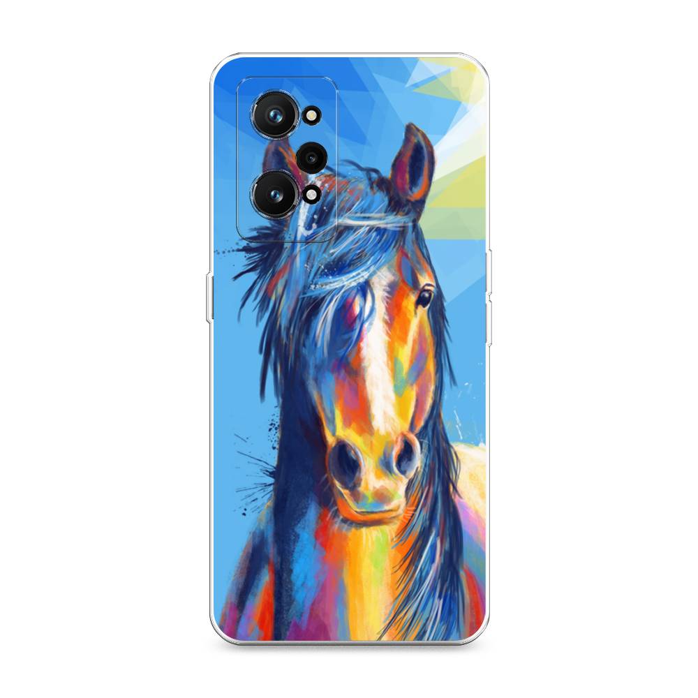 

Чехол на Realme GT Neo 3T "Лошадь арт 3", Голубой;желтый;синий, 2510750-1
