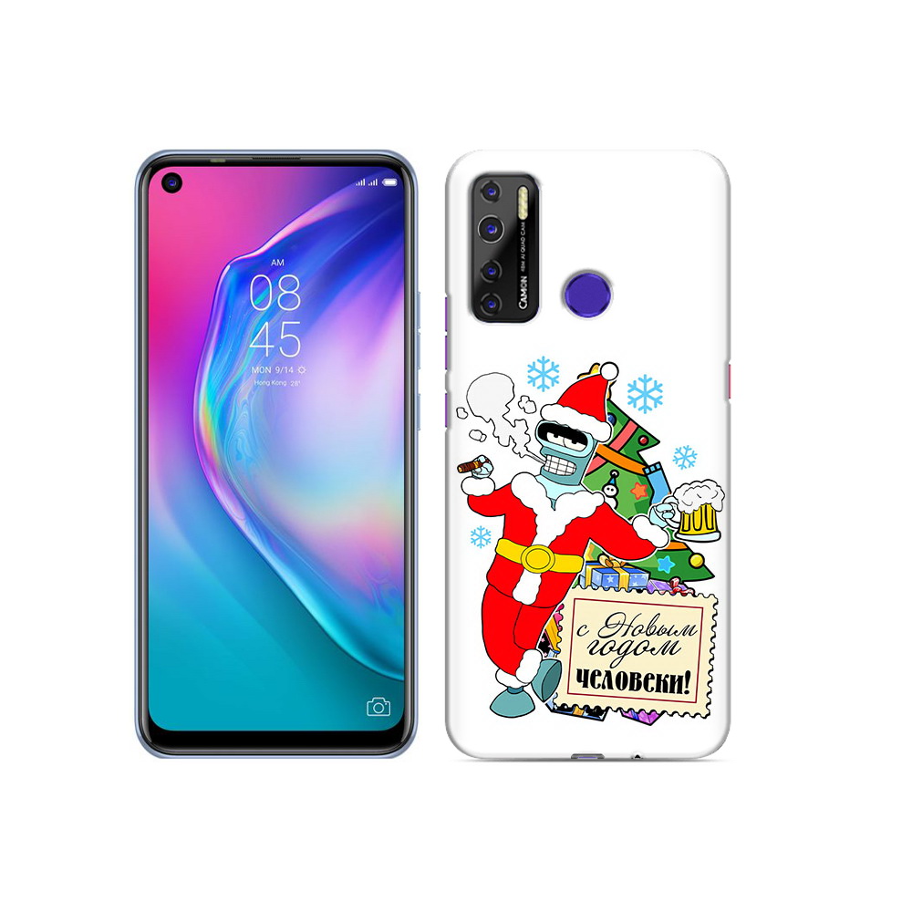 

Чехол MyPads Tocco для Tecno Camon 15 С новым годом человеки, Прозрачный, Tocco