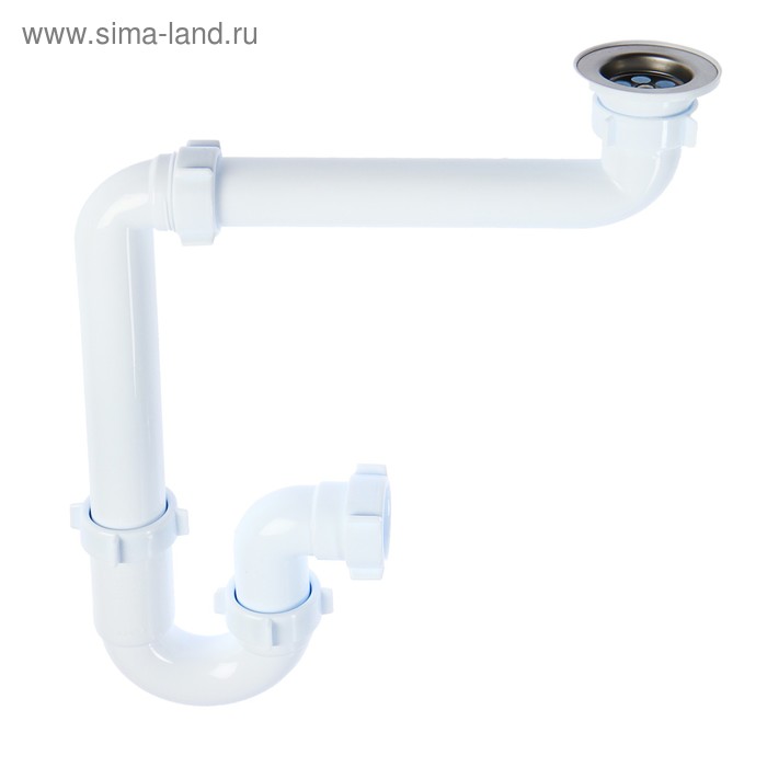 

Сифон для мойки "АНИ Пласт" D5000, 1 1/2"х40 мм, прямоточный, смещенный, Белый