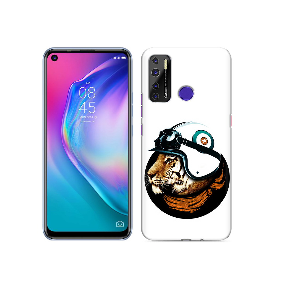 

Чехол MyPads Tocco для Tecno Camon 15 Тигр в шлеме, Прозрачный, Tocco