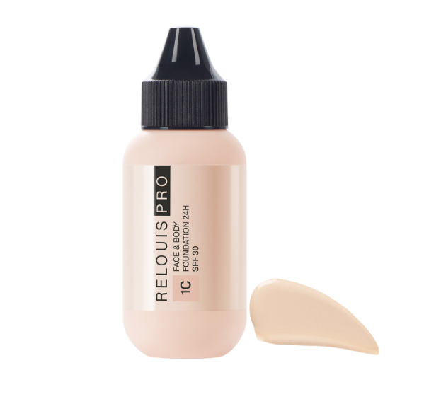 фото Крем тональный relouis pro face&body foundation 24h spf30 тон 1с светлый холодный