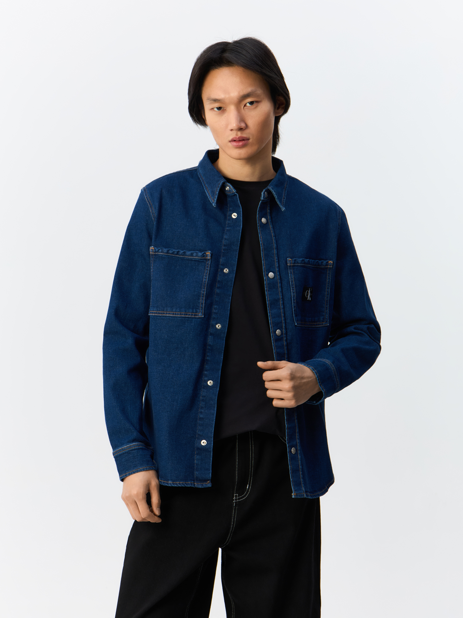 

Рубашка мужская Calvin Klein Jeans J30J325893 синяя M, Синий, J30J325893