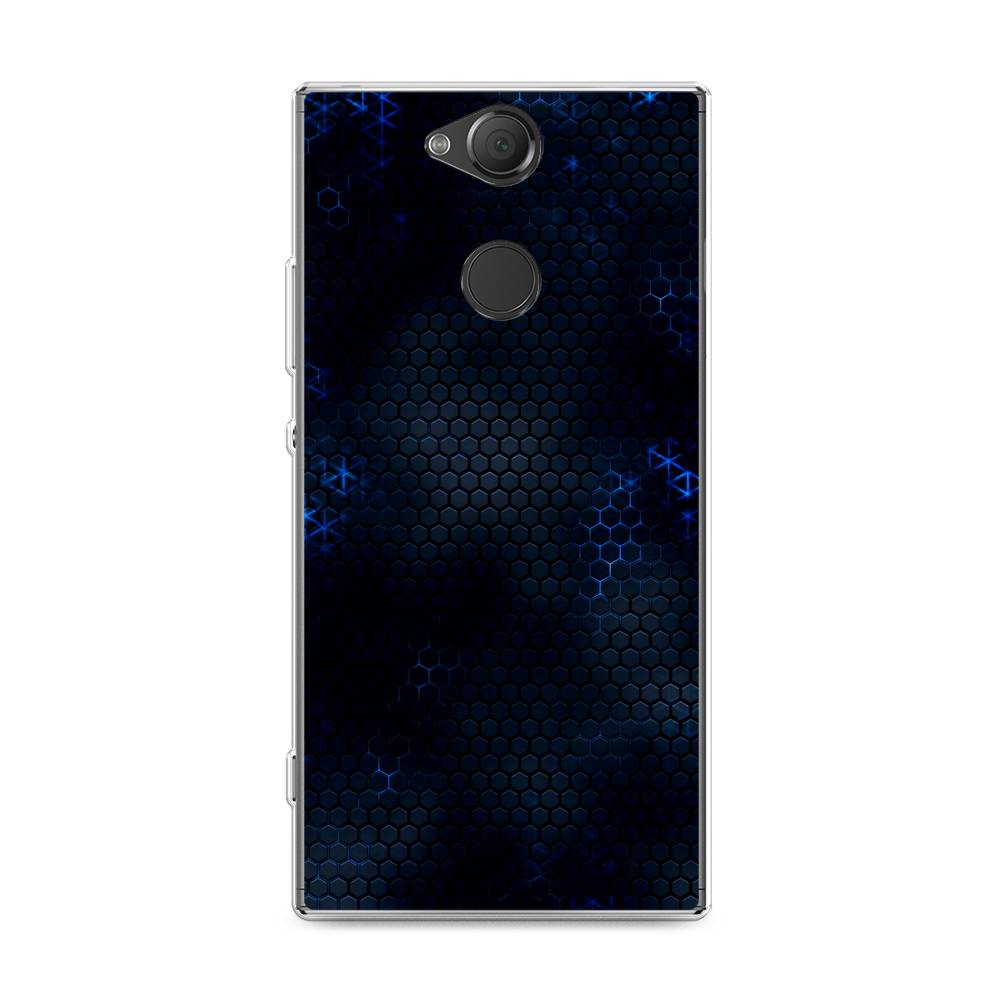 

Силиконовый чехол "Фон соты синие" на Sony Xperia XA2 Plus, 53550-3