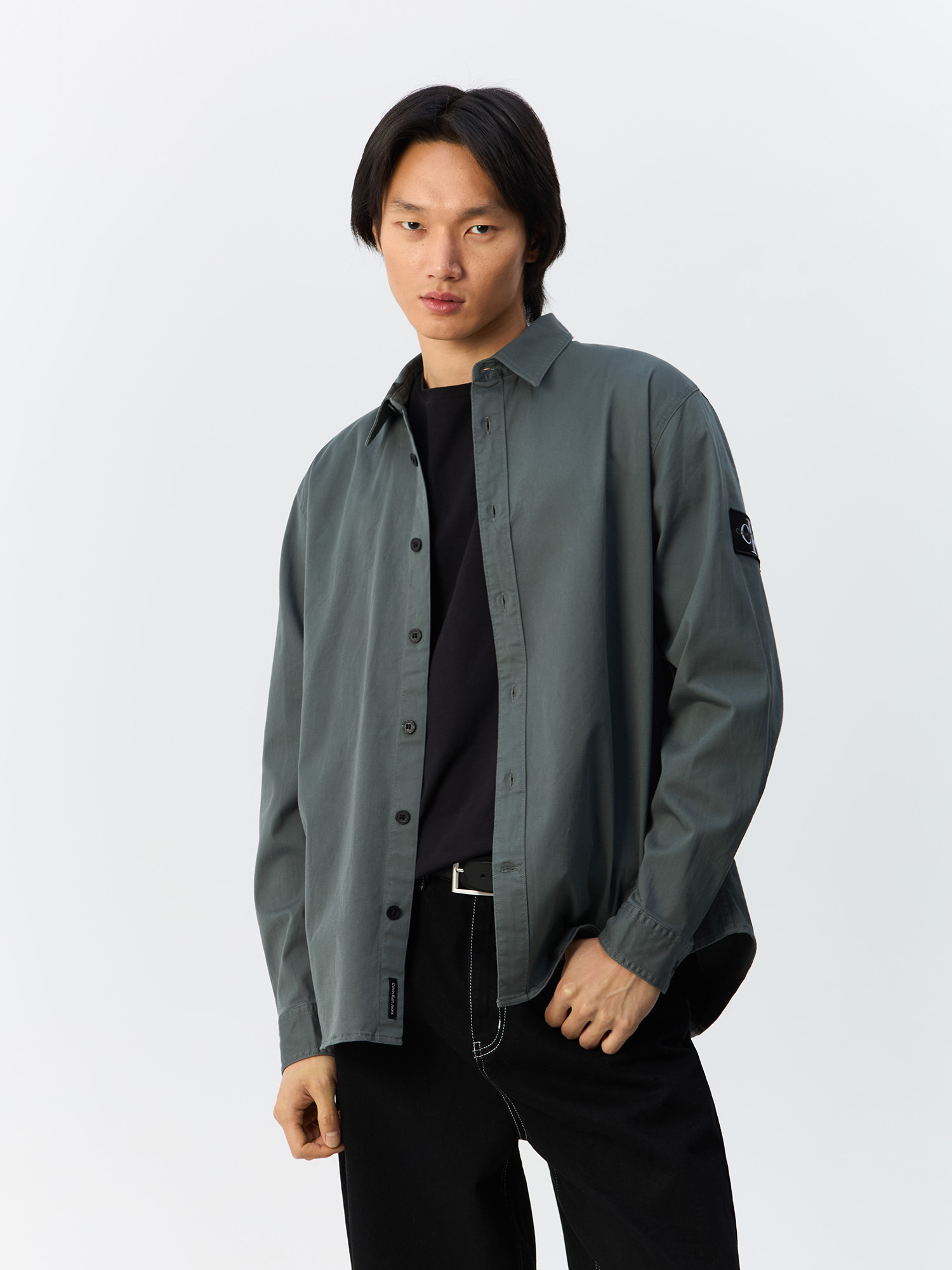 

Рубашка мужская Calvin Klein Jeans J30J323255 серая XS, Серый, J30J323255