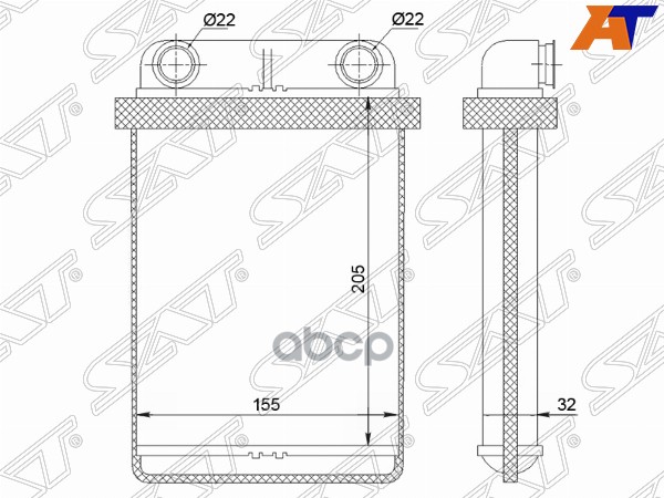 

Радиатор Отопителя Салона Opel Astra J 09-/Zafira C 11- Sat арт. ST-CH09-395-A0