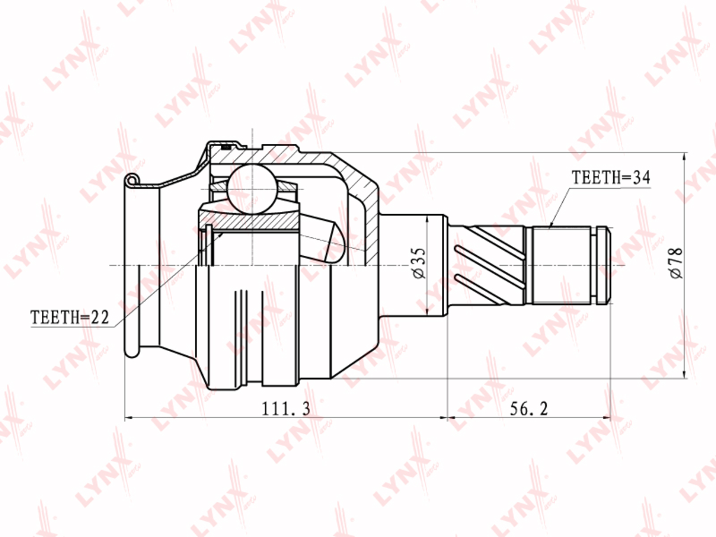 

Шрус Внутренний Daewoo Nexia (95-08) Chevrolet Lanos (05-) Комплект Lynx Ci1810