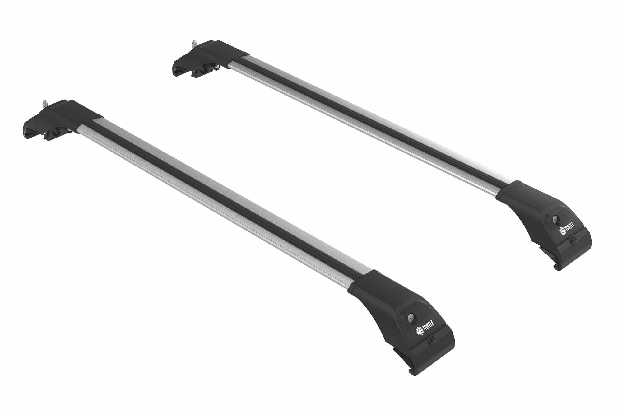 

Багажник Turtle Tourmaline V2 Silver на аэродинамических дугах для Volvo V90 Cross Country