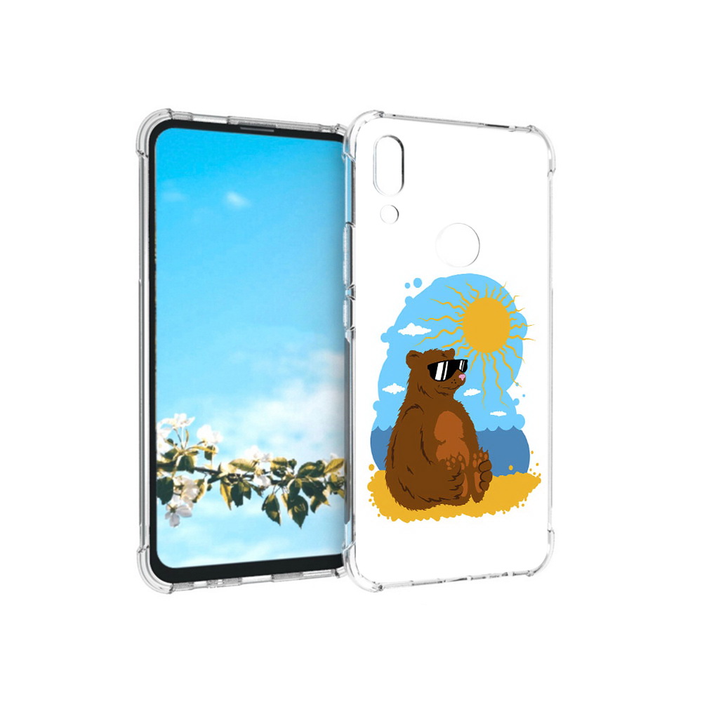 

Чехол MyPads Tocco для Huawei P Smart Z медведь на чиле, Прозрачный, Tocco