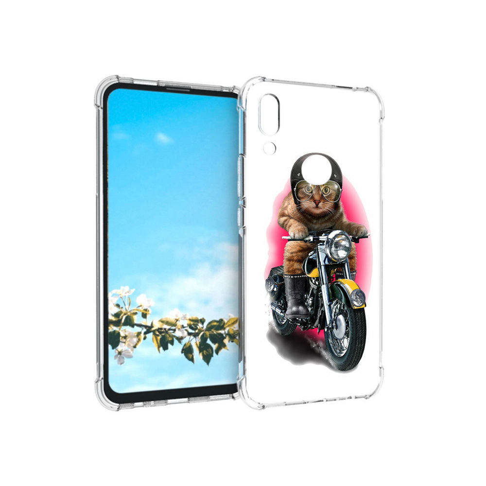 

Чехол MyPads Tocco для Huawei P Smart Z мото-кот, Прозрачный, Tocco