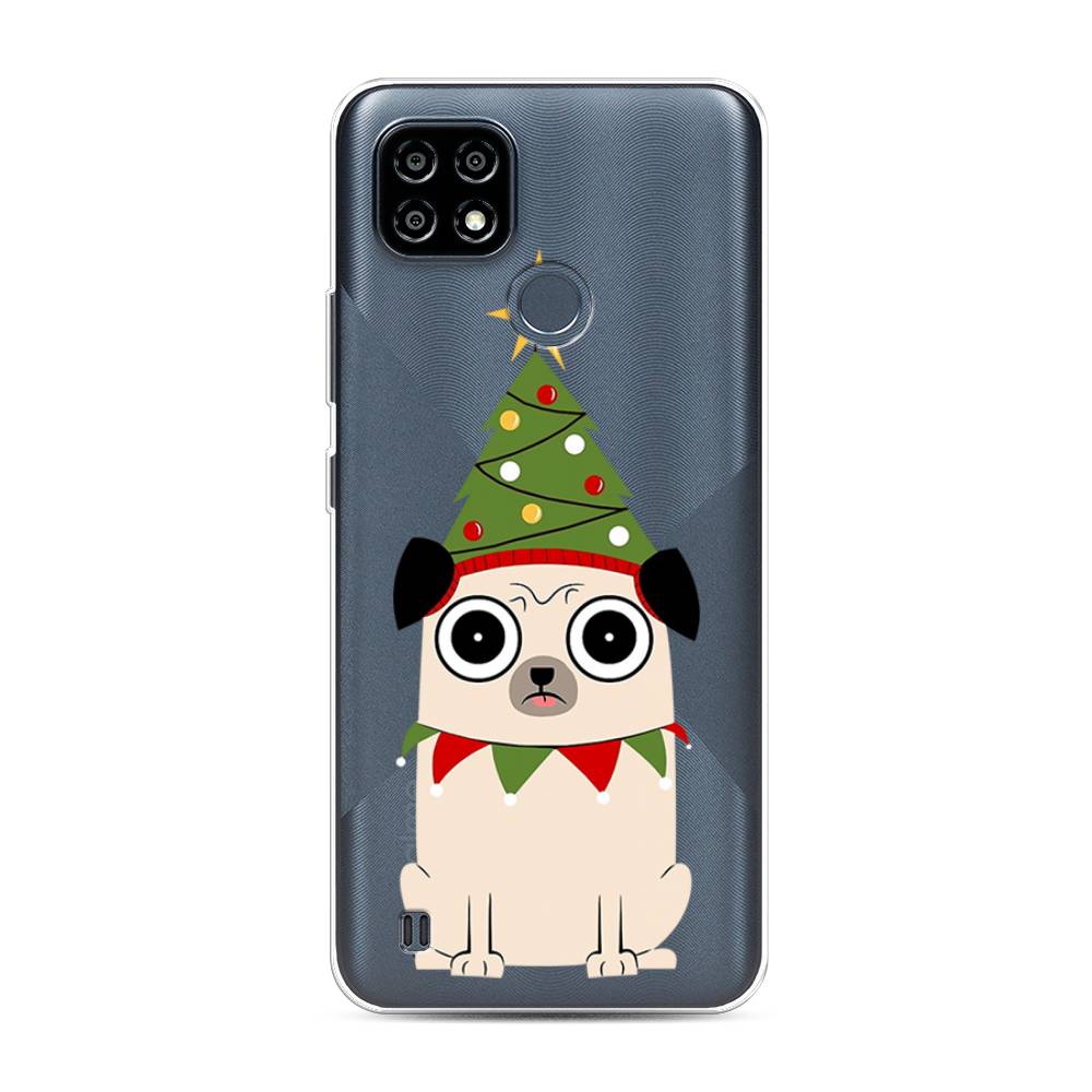 

Чехол на Oppo Realme C21Y "Собачка с ёлочкой", Бежевый;красный;зеленый, 256850-1